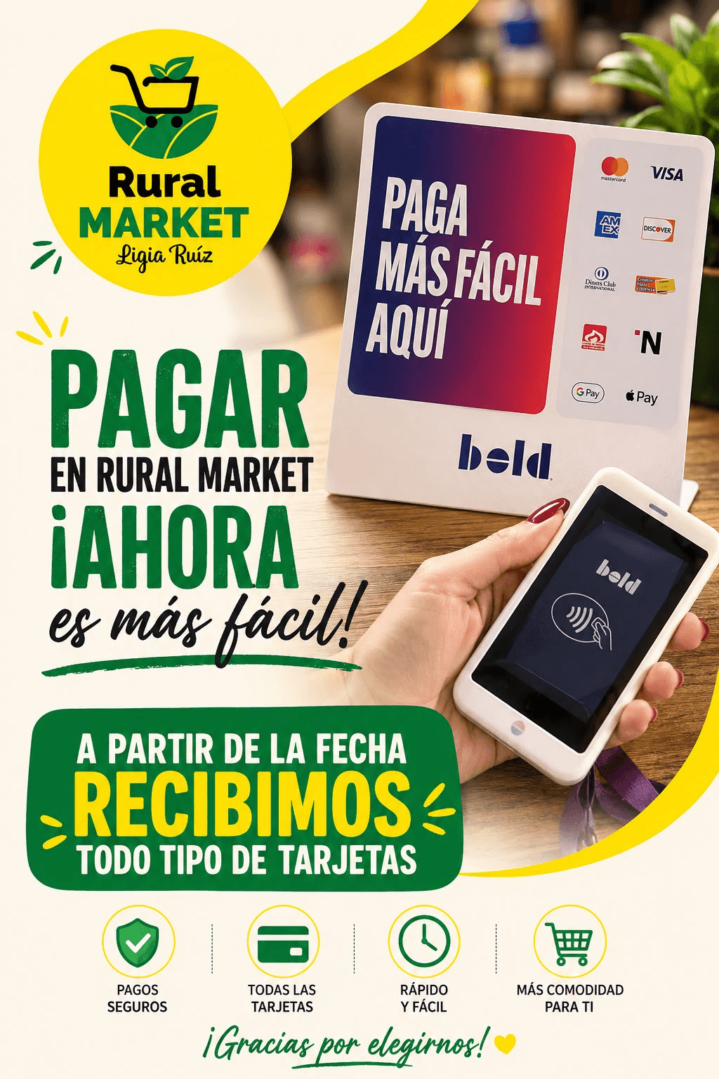 Pagos Bold en Rural Market Ligia Ruiz, Vereda Pantanillo, Envigado
