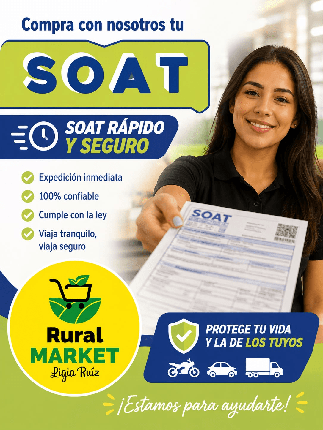Compra tu SOAT en Rural Market Ligia Ruiz, Envigado — rápido, seguro y confiable